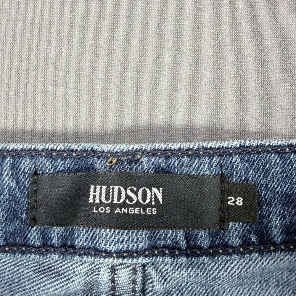 Hudson Sloane Womens Jeans Size 28 Blue Distressed Raw Hem High Rise W2050DJR - Picture 8 of 13